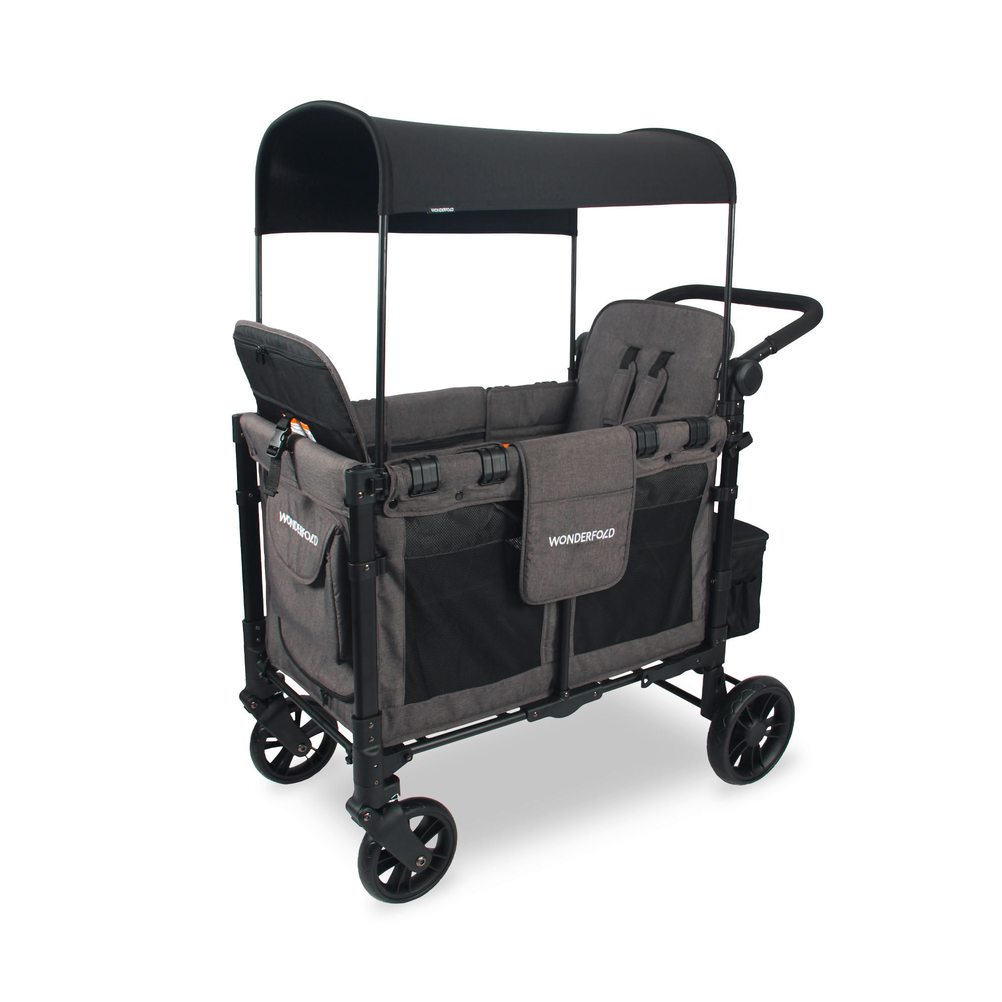 BOLLERWAGEN  W2 Elite Double Stroller Wagon   - Schwarz/Grau, Basics, Textil/Metall (63.50/113.03/137.16cm) - WONDERFOLD