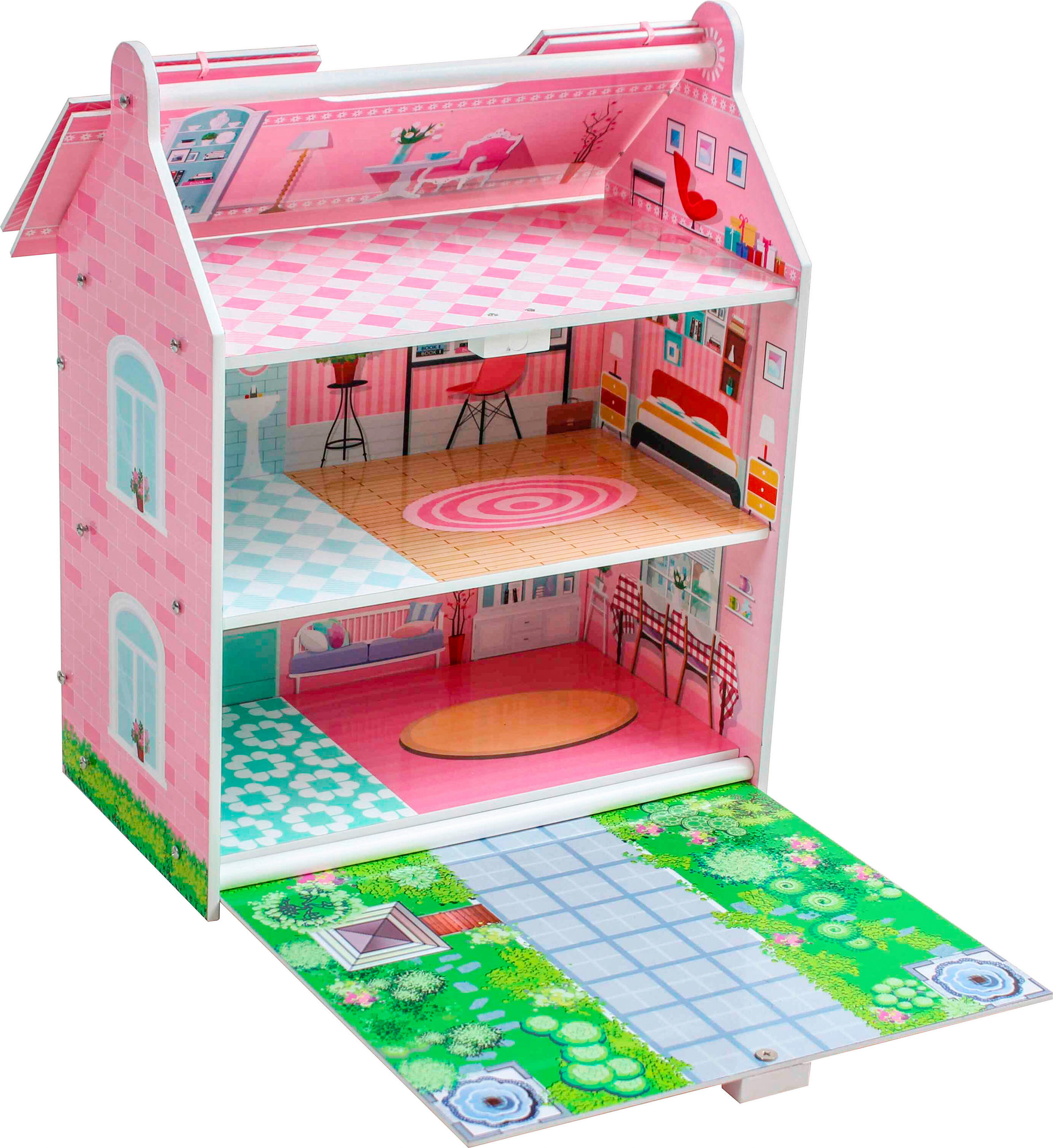PUPPENHAUS - Multicolor/Rosa, Trend, Holz/Holzwerkstoff (31cm) - My Baby Lou