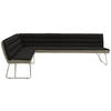 ECKBANK 184/264 cm  in Greige, Edelstahlfarben, Anthrazit  - Edelstahlfarben/Greige, Design, Textil/Metall (184/264cm) - Dieter Knoll