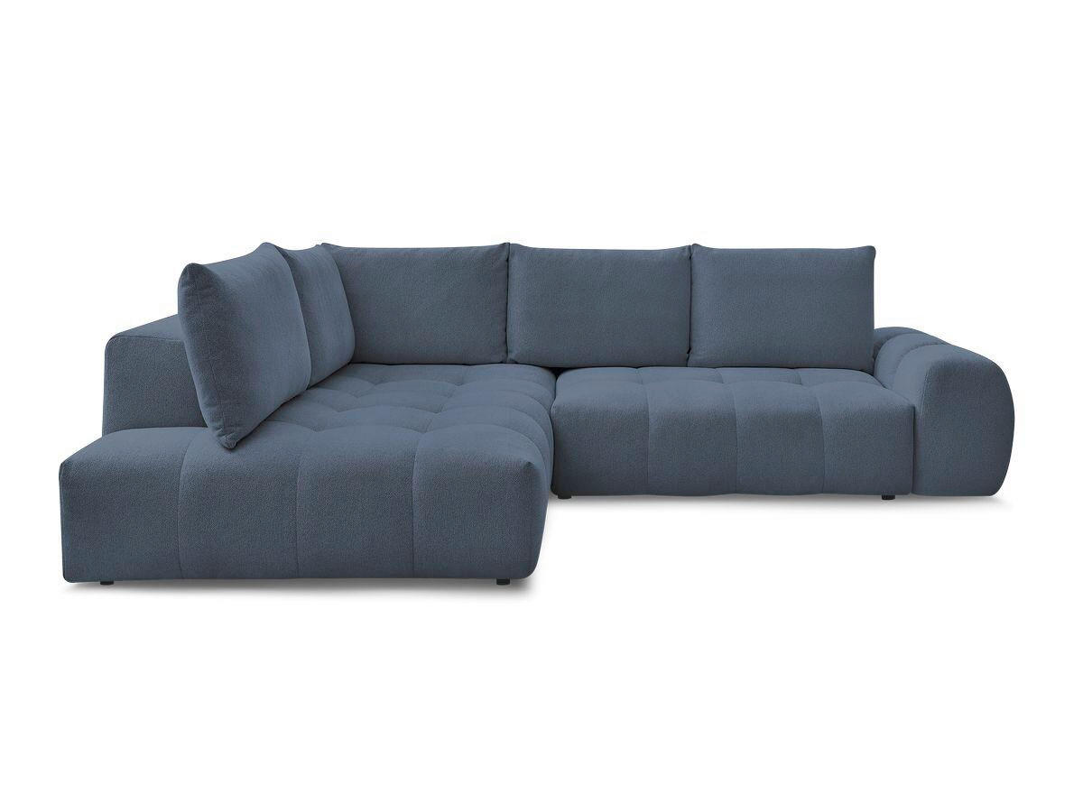 ECKSCHLAFSOFA EVEREST  mit Rücken echt, Armteil links, Armteil rechts Flachgewebe Dunkelblau  - Schwarz/Dunkelblau, MODERN, Kunststoff/Textil (320/212cm)
