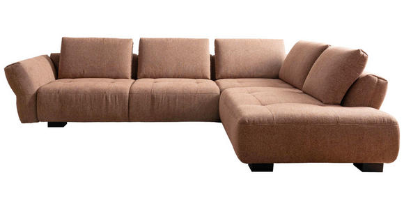 ECKSOFA Kupferfarben Chenille  - Schwarz/Kupferfarben, KONVENTIONELL, Holz/Textil (324/234cm) - Belluti