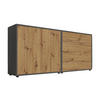 SIDEBOARD Mailand Set 3  in 158/73/33 cm  - Anthrazit/Schwarz, MODERN, Holzwerkstoff/Kunststoff (158/73/33cm) - MID.YOU