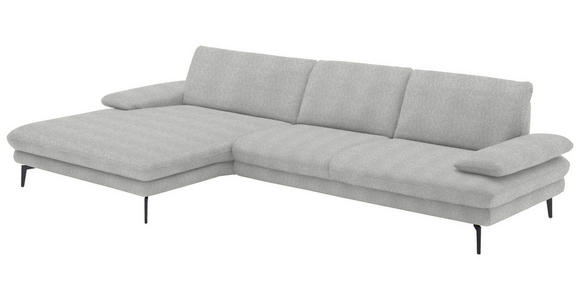 ECKSOFA in Chenille Ecru  - Ecru/Schwarz, Design, Textil/Metall (180/310cm) - Dieter Knoll