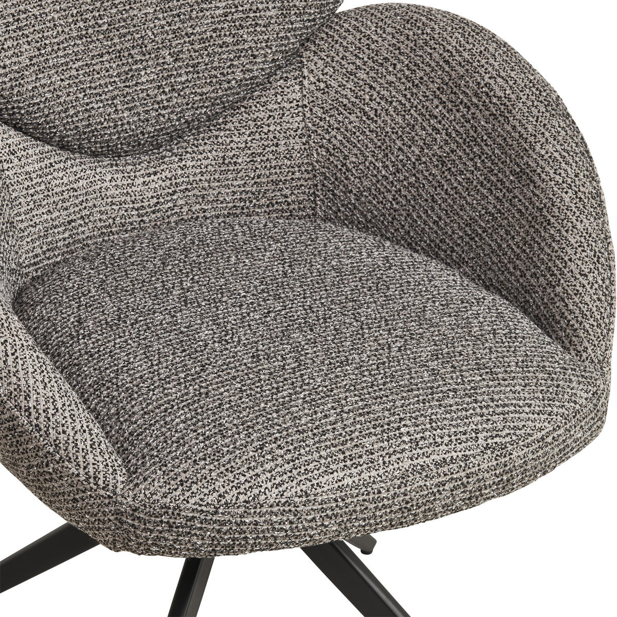 ARMLEHNSTUHL  in Eisen Webstoff  - Schwarz/Grau, MODERN, Textil/Metall (60/83/63cm) - MID.YOU