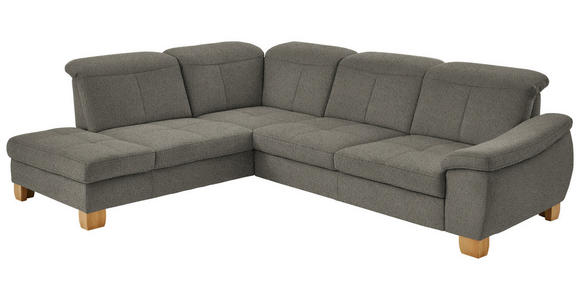 ECKSOFA in Flachgewebe Braun, Grün  - Wildeiche/Braun, Natur, Holz/Textil (243/301cm) - Voleo