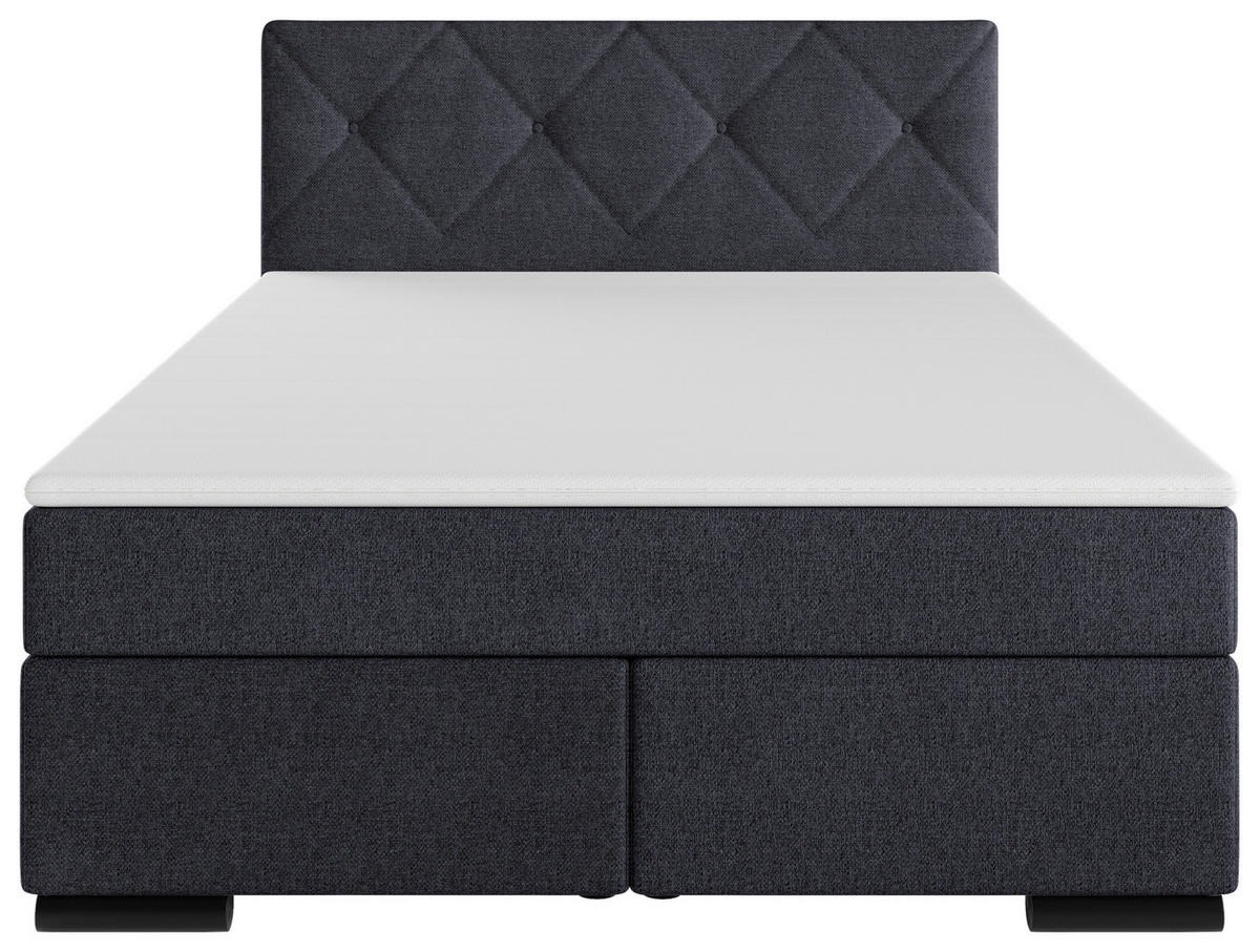 BOXSPRINGBETT 140/200 cm  in Anthrazit  - Anthrazit/Schwarz, MODERN, Karton/Holz (140/200cm) - MID.YOU