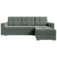 ECKSOFA Dunkelgrün Samt  - Chromfarben/Dunkelgrün, KONVENTIONELL, Kunststoff/Textil (233/140cm) - Carryhome