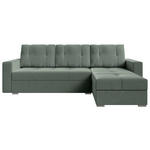 ECKSOFA in Samt Dunkelgrün  - Chromfarben/Dunkelgrün, KONVENTIONELL, Kunststoff/Textil (233/140cm) - Carryhome