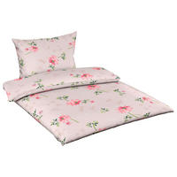 POVLEČENÍ, makosatén, růžová, bílá, tmavě zelená, světle zelená, světle růžová, 140/200 cm  - bílá/růžová, Basics, textil (140/200cm) - Fleuresse