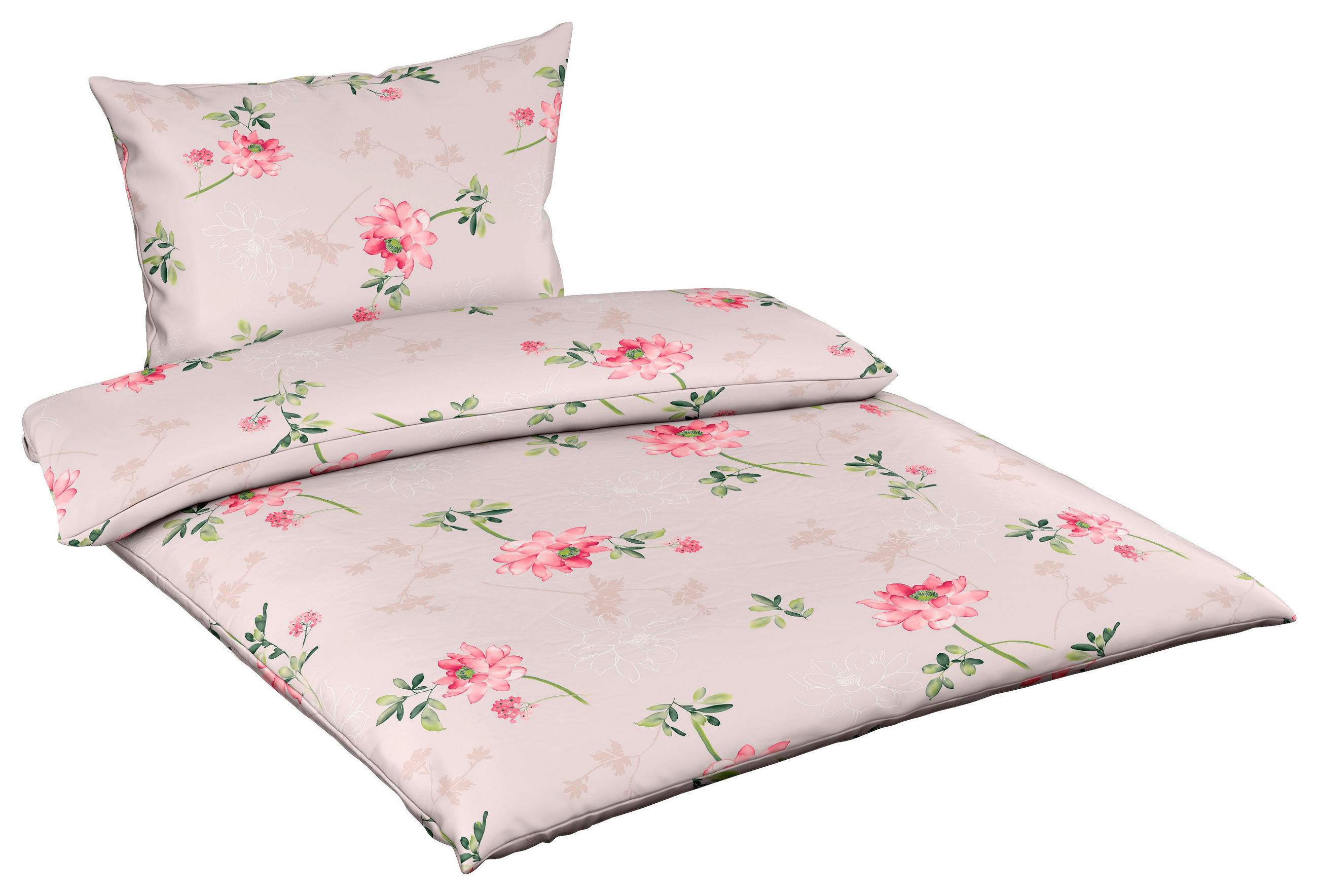 Fleuresse POVLEČENÍ, makosatén, růžová, bílá, tmavě zelená, světle zelená, světle růžová, 140/200 cm