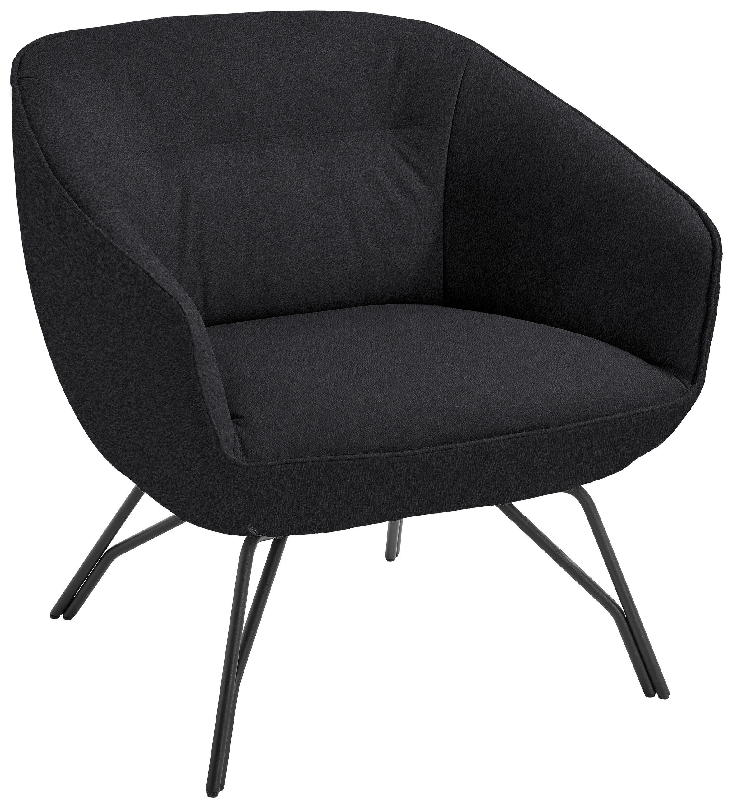 COCKTAILSESSEL - Anthrazit, Design, Leder/Metall (76/80/73cm) - Joop!