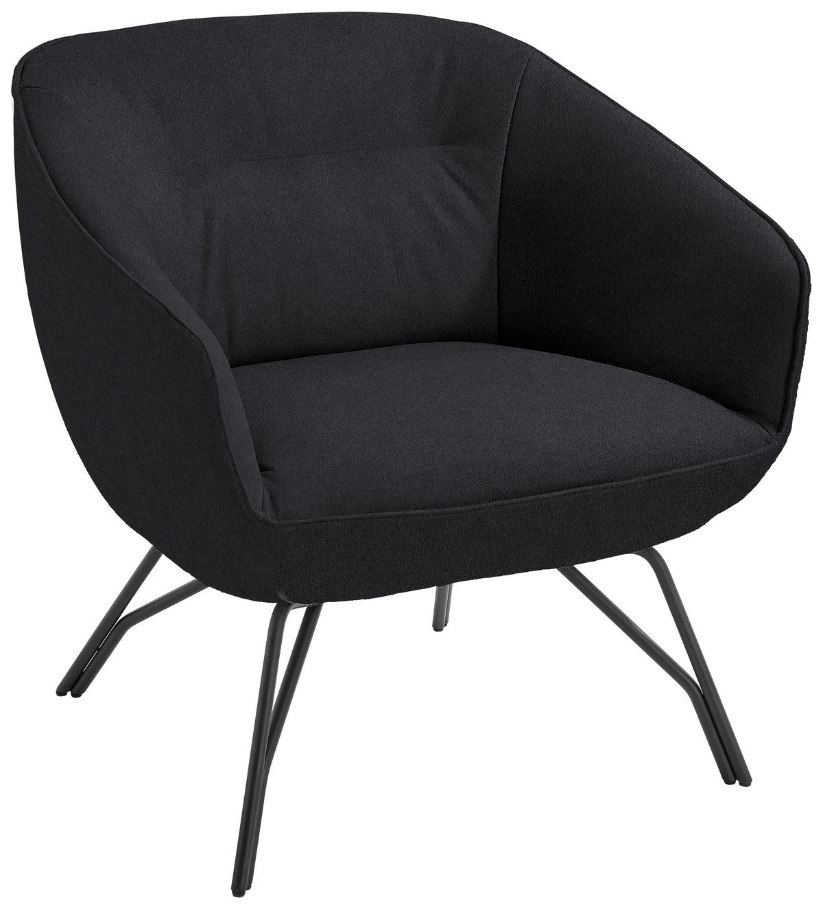 COCKTAILSESSEL - Anthrazit, Design, Leder/Metall (76/80/73cm) - Joop!