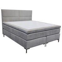 KONTINENTALSÄNG 180/200 cm  i beige  - beige/kromfärg, Klassisk, metall/trä (180/200cm) - Cassando