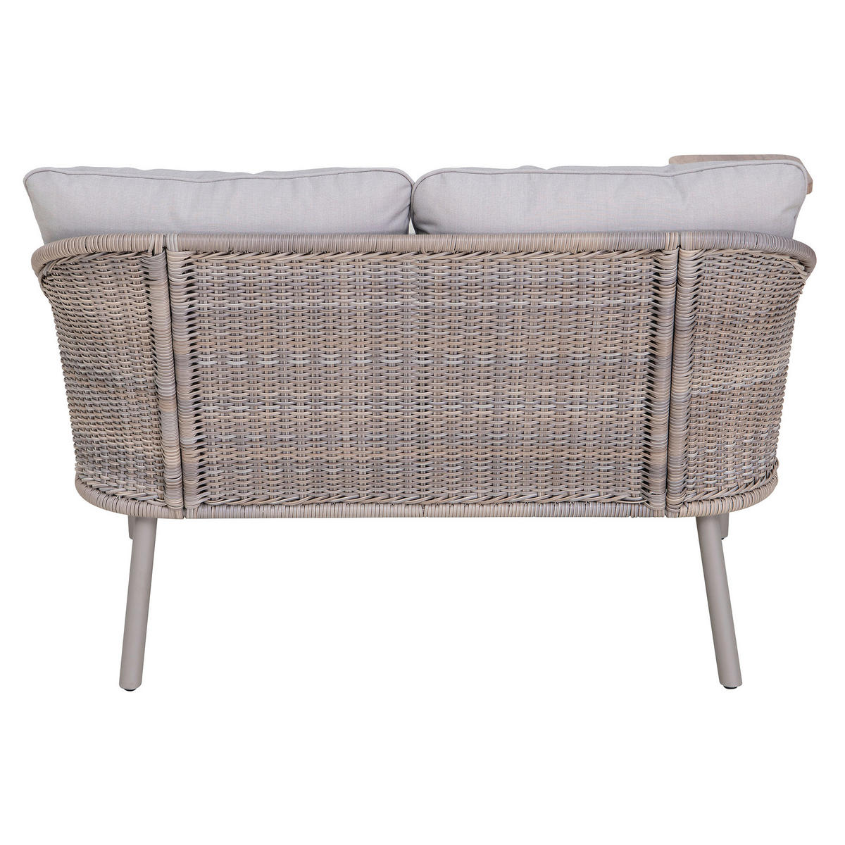 DOPPELLIEGE 142/82/128 cm Rattan  - Naturfarben/Grau, Basics, Holz/Kunststoff (142/82/128cm) - Modante