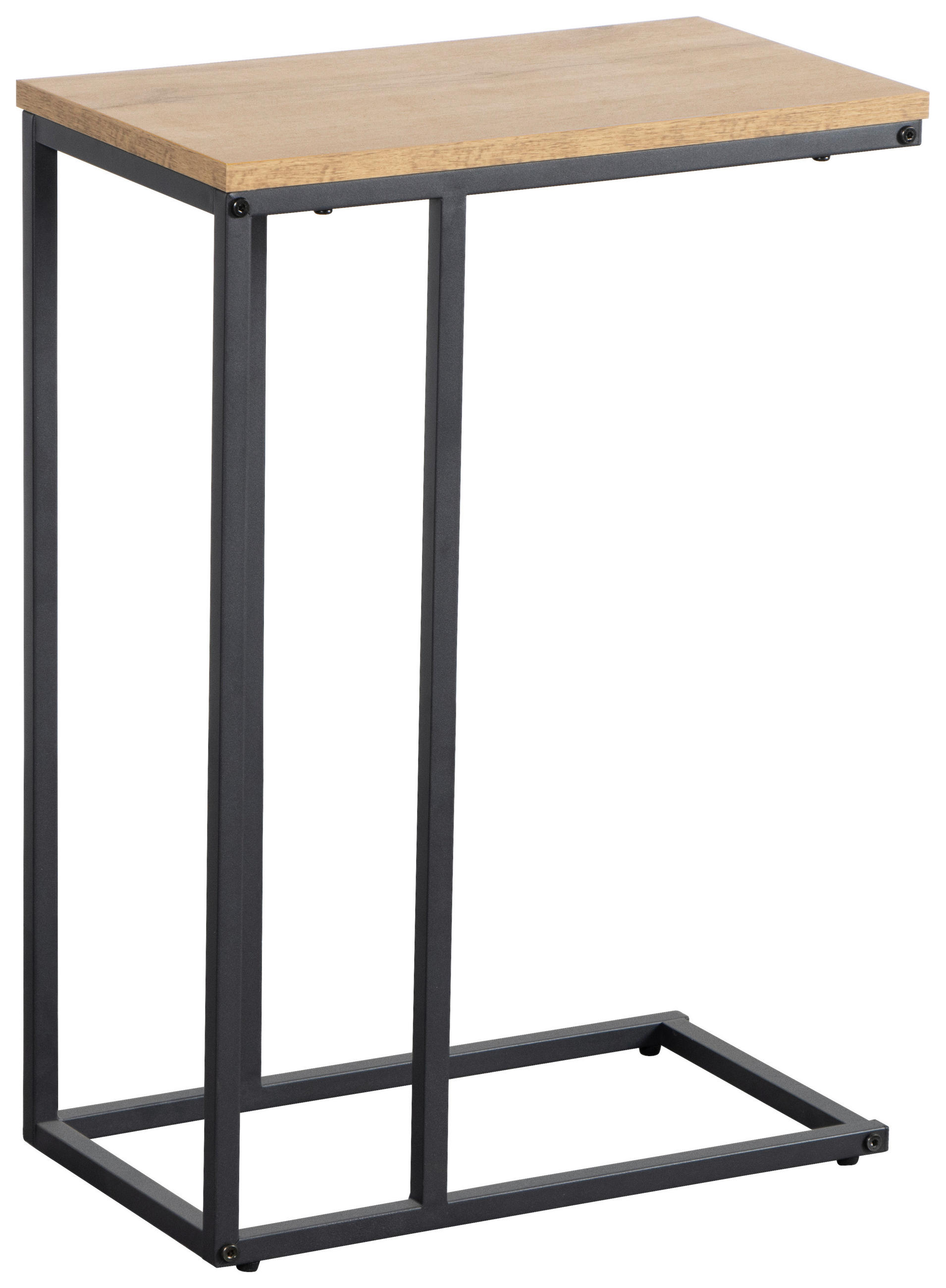 BEISTELLTISCH 45/25/64 cm Schwarz, Eichefarben rechteckig  - Eichefarben/Schwarz, Basics, Holzwerkstoff/Metall (45/25/64cm) - Xora