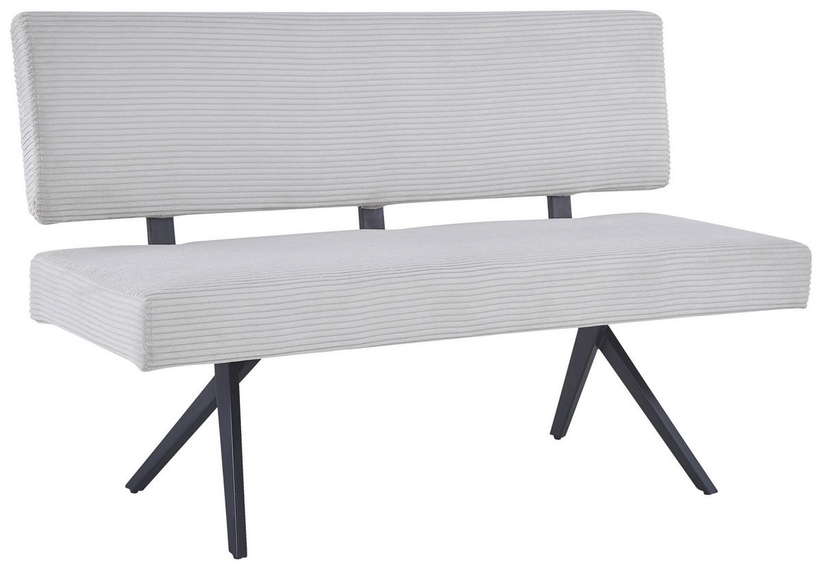 SITZBANK in Metall, Textil Beige  - Beige/Schwarz, KONVENTIONELL, Textil/Metall (140/90/62cm) - MID.YOU