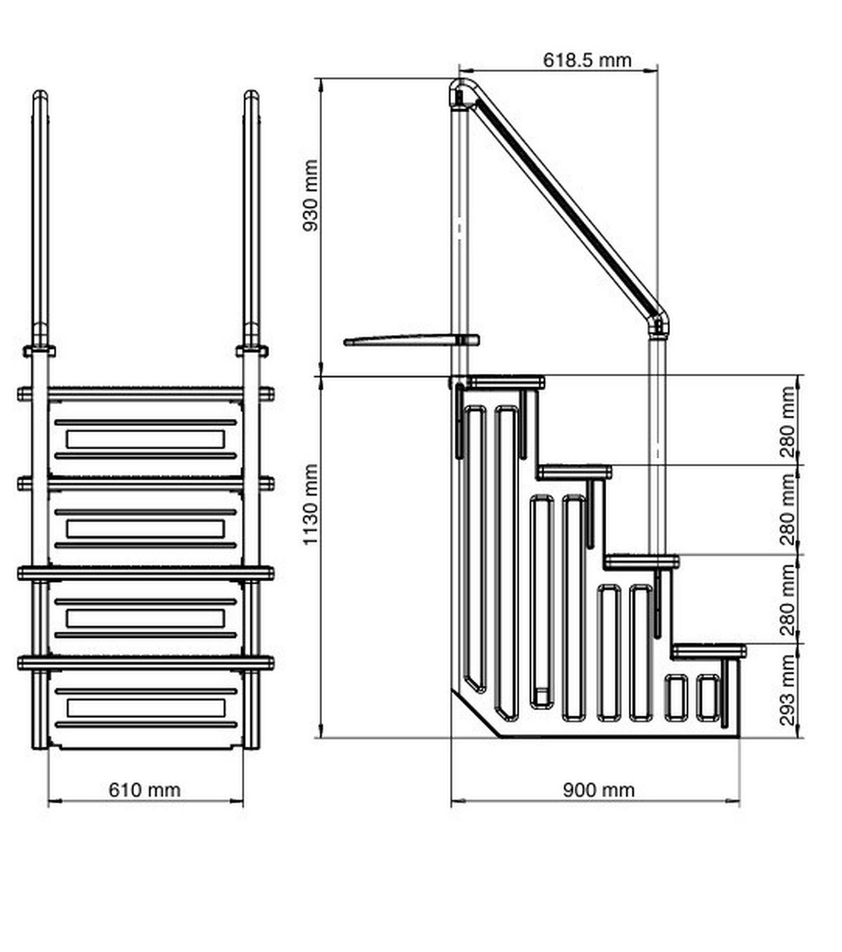 POOLLEITER 2024  - Weiß, KONVENTIONELL, Kunststoff (92/206/80cm) - Gre