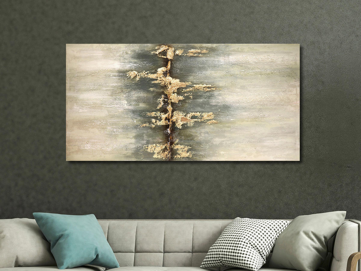 OLEJOMALBA, abstraktní, 140/70 cm  - vícebarevná, Konvenční, kompozitní dřevo/textil (140/70cm) - Monee