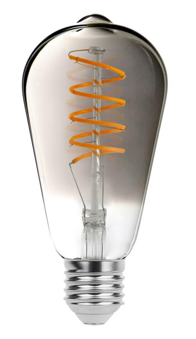 LED FILAMENT SIJALICA - mint-siva, Dizajnerski, staklo (6.5/14cm)