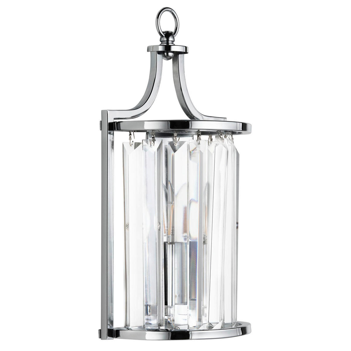 WANDLEUCHTE Victoria Wall 18/35 cm   - Chromfarben, KONVENTIONELL, Glas/Metall (18/35cm) - Searchlight