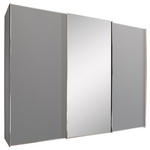 SCHWEBETÜRENSCHRANK  in Hellgrau  - Hellgrau/Alufarben, Design, Glas/Holzwerkstoff (280/222/68cm) - Moderano