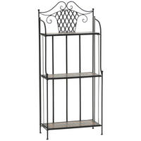 GARTENREGAL Keramik, Metall  - Multicolor/Schwarz, MODERN, Keramik/Metall (62/142/29cm) - Siena Garden