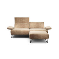 2,5-SITZER in Samt Sandfarben  - Sandfarben/Schwarz, Design, Textil/Metall (204-234/85/86-94cm) - SENSOO