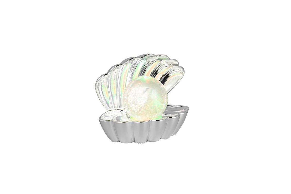 LED-TISCHLEUCHTE Shelly 17,5/15/12,5 cm   - Chromfarben/Transparent, Trend, Kunststoff (17,5/15/12,5cm)