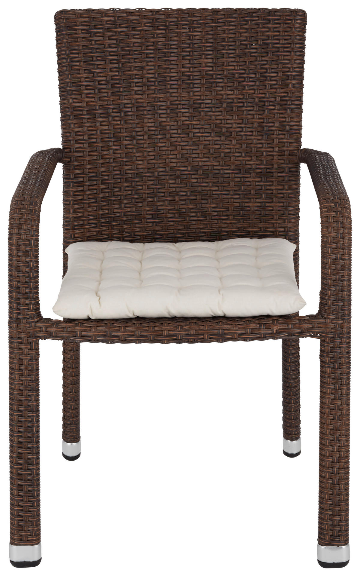 STOL  aluminij rjava, bež  - bež/rjava, Basics, kovina/umetna masa (61/88/58cm) - Ambia Garden