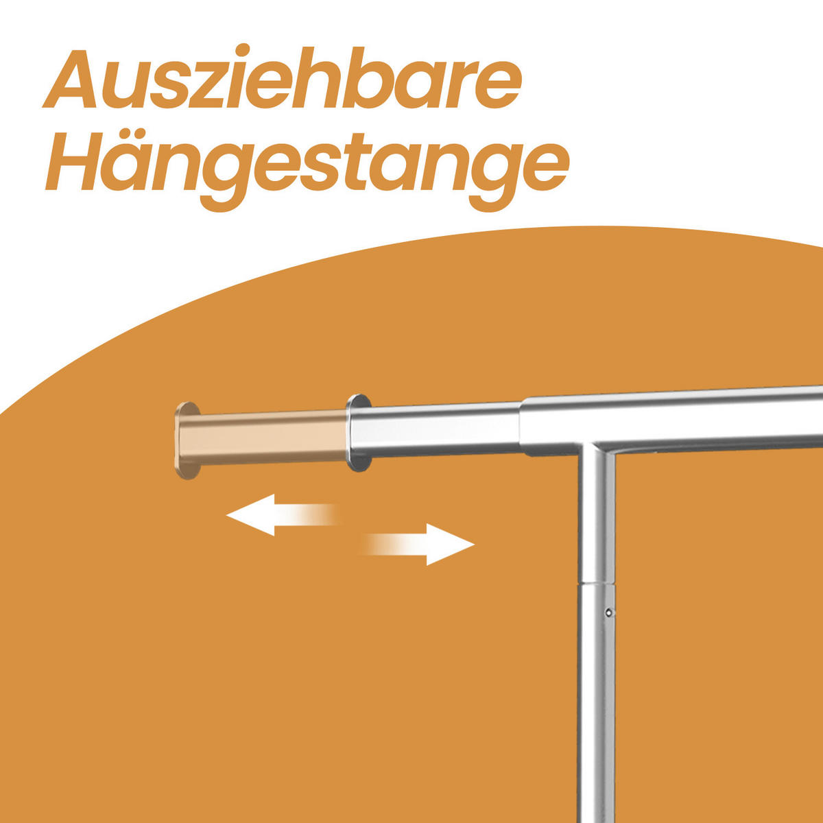 KLEIDERWAGEN in Chromfarben 160-200/161,5/45 cm   - Chromfarben, Trend, Kunststoff/Metall (160-200/161,5/45cm) - Boxxx