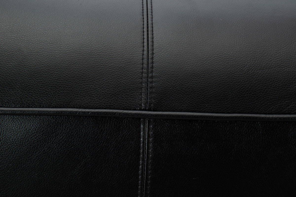 3-SITZER-SOFA LOTTA Lederlook Schwarz  - Schwarz/Weiß, Design, Kunststoff/Textil (232/66/95cm) - Livetastic