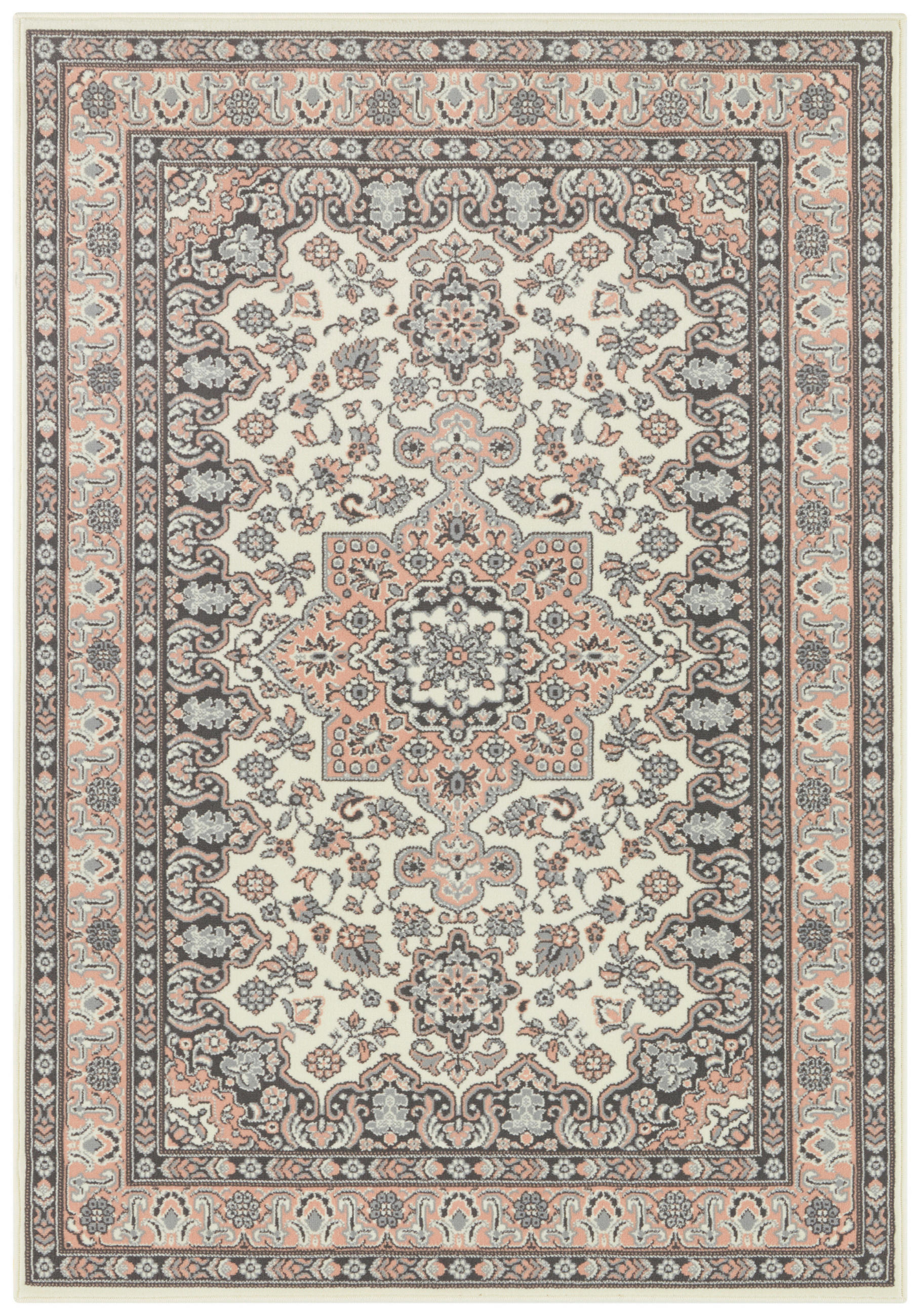 VINTAGE-TEPPICH 80/150 cm Mirkan Creme, Hellrosa  - Hellrosa/Creme, Basics, Kunststoff/Textil (80/150cm)