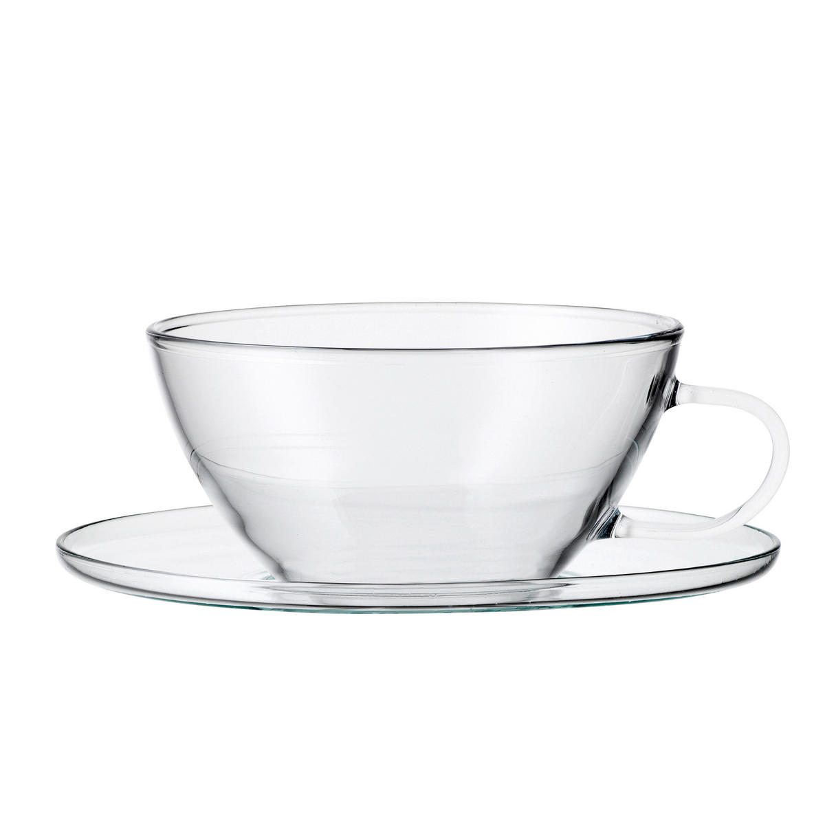 TEETASSE MIT UNTERTASSE  - Klar, Basics, Glas (0,29l) - Bohemia