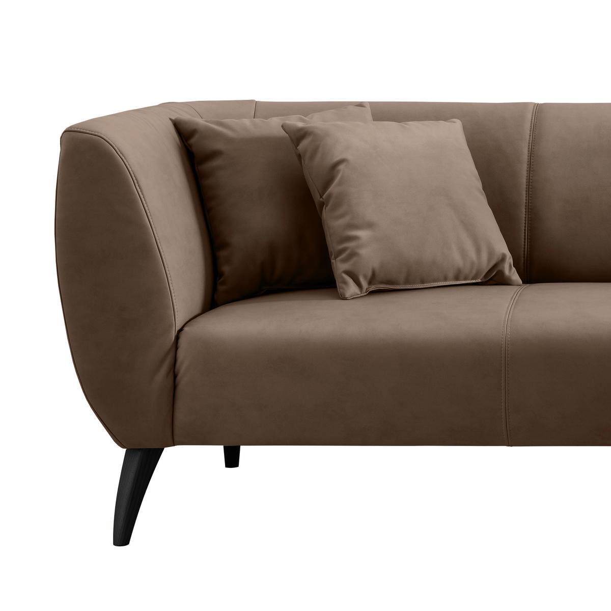 ECKSOFA in Lederlook Braun  - Schwarz/Braun, Modern, Holz/Textil (264/160cm) - Livetastic