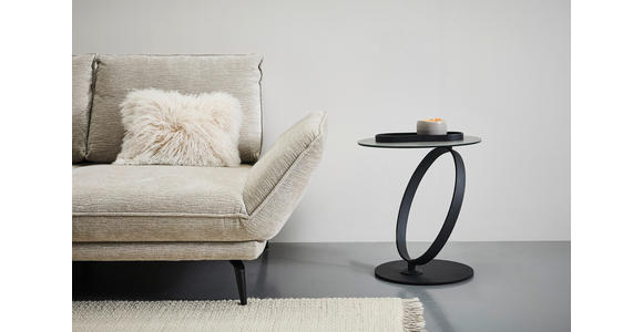 BEISTELLTISCH in Metall, Glas, Keramik 50/50/54 cm  - Schwarz/Grau, Design, Glas/Keramik (50/50/54cm) - Dieter Knoll
