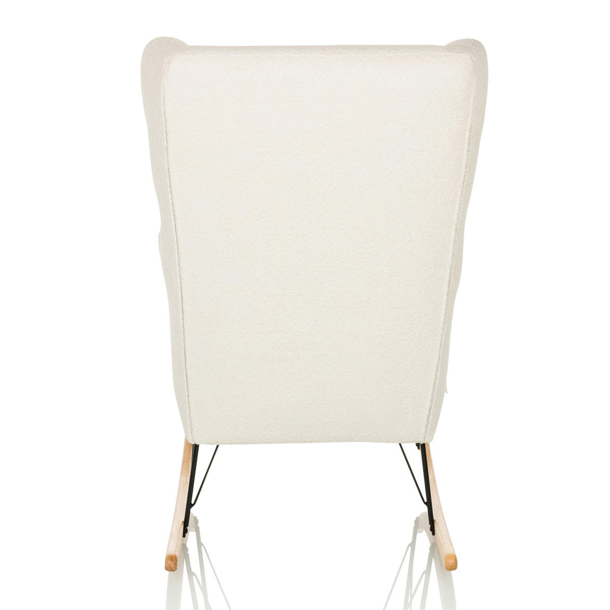 LOUNGESESSEL Bouclé Weiß    - Hellbraun/Schwarz, MODERN, Holz/Textil (68/110/90cm) - MID.YOU