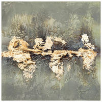 OLEJOMALBA, abstraktní, 30/30 cm  - vícebarevná/světle hnědá, Konvenční, kompozitní dřevo/textil (30/30cm) - Monee