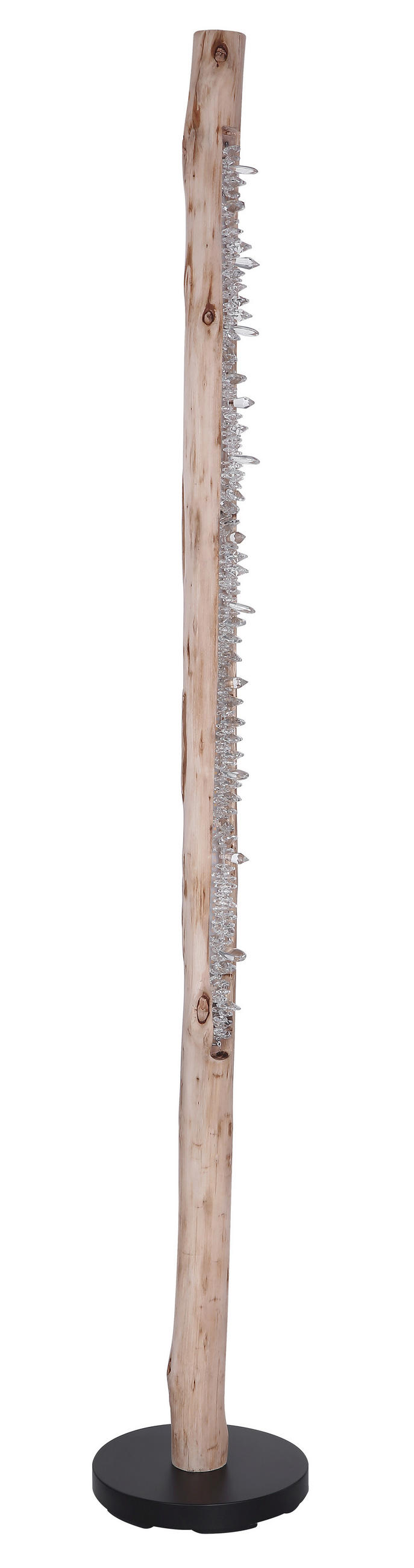 LED-STEHLEUCHTE - Klar/Schwarz, Natur, Holz/Kunststoff (23/151cm) - Globo