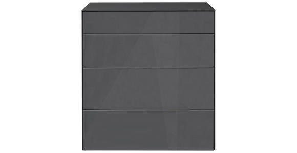 KOMMODE 82/89/42 cm in Anthrazit - Anthrazit/Schwarz, Design, Glas/Holzwerkstoff (82/89/42cm) - Novel