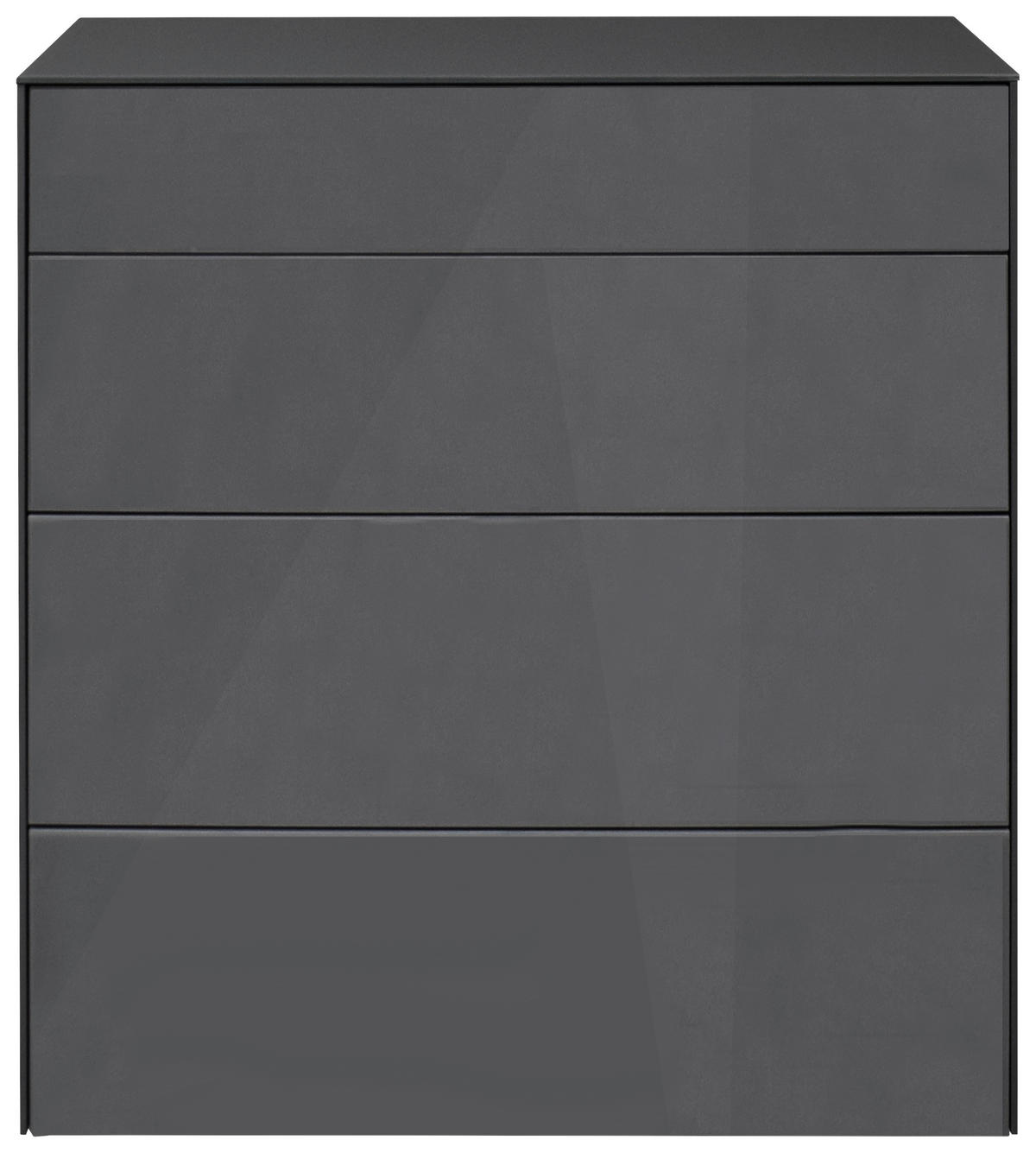 KOMMODE Imola  in 82/89/42 cm  - Anthrazit/Schwarz, Design, Glas/Holzwerkstoff (82/89/42cm) - Novel