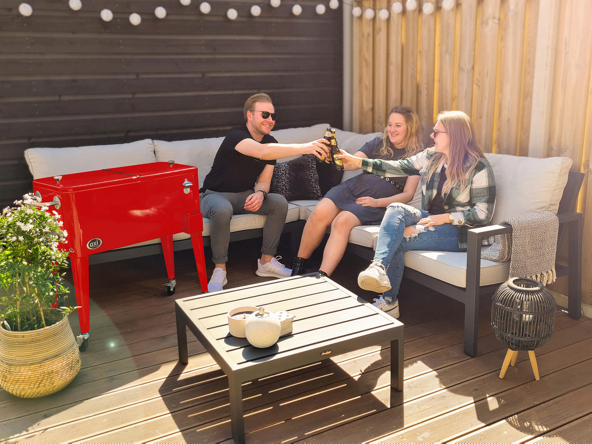 KÜHLBOX Rot 76 L  - Rot, KONVENTIONELL, Kunststoff/Metall (43/89/92cm) - Ambia Garden