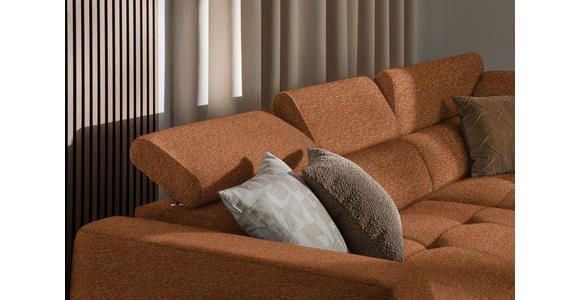 ECKSOFA in Struktur Rostfarben 284/205 cm - Rostfarben/Schwarz, Design, Kunststoff/Textil (284/205cm) - Xora