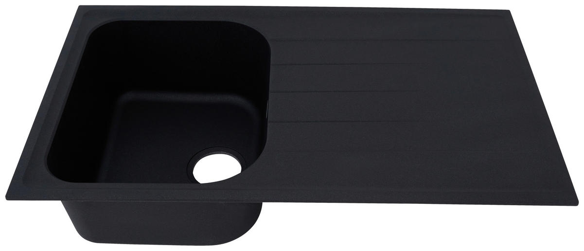 SPÜLE 1725ORLANDO86X50S  - Schwarz, Trend, Stein (86/20,9/50cm) - Respekta