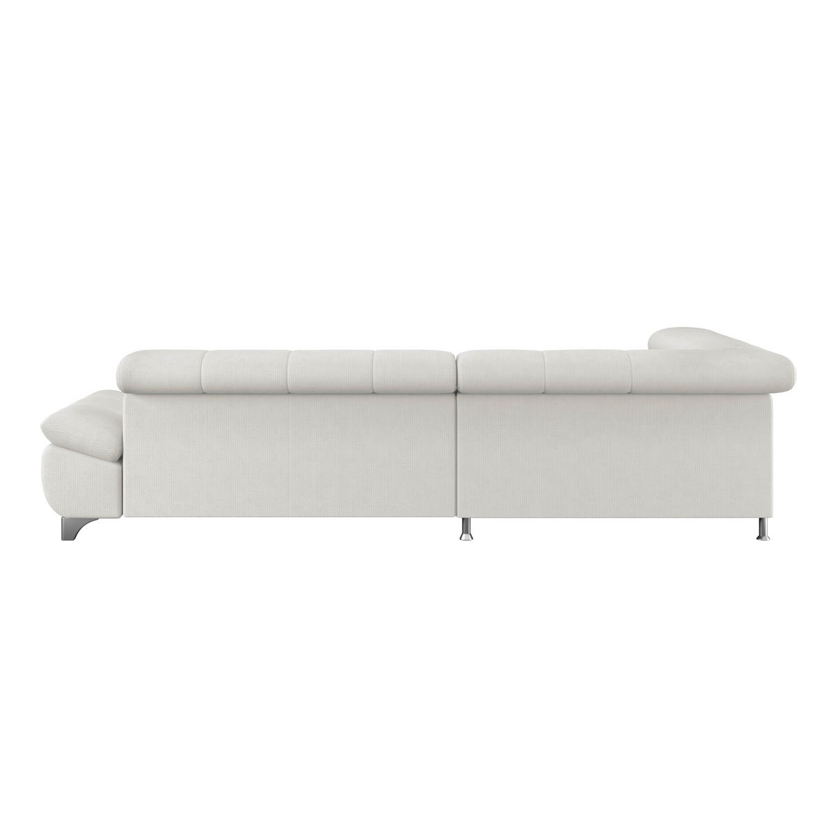 ECKSOFA Creme Chenille  - Chromfarben/Creme, KONVENTIONELL, Textil/Metall (234/312cm) - Livetastic