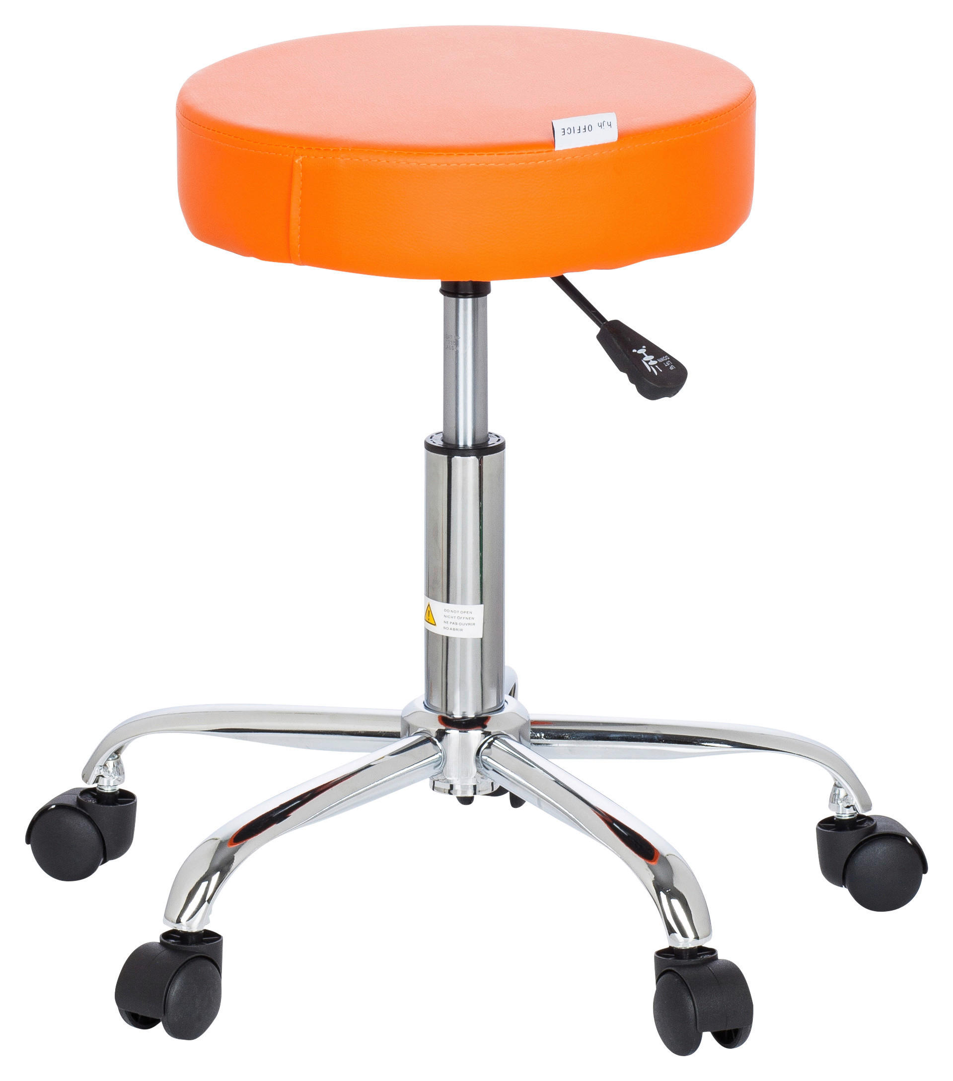 BÜROHOCKER Orange, Chromfarben  - Chromfarben/Orange, MODERN, Kunststoff/Textil (57/45/57cm) - MID.YOU