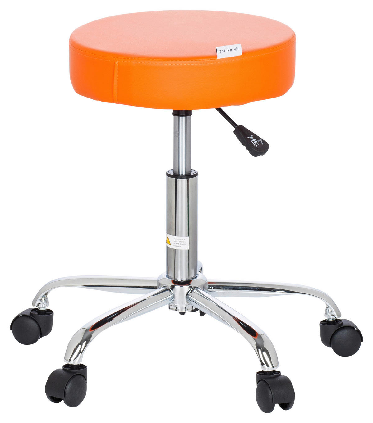 BÜROHOCKER Orange, Chromfarben  - Chromfarben/Orange, MODERN, Kunststoff/Textil (57/45/57cm) - MID.YOU
