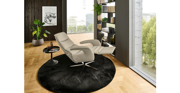 RELAXSESSEL in Leder Naturfarben  - Edelstahlfarben/Naturfarben, Design, Leder/Metall (76/119/86cm) - Dieter Knoll