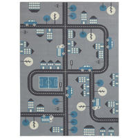 KINDERTEPPICH 160/220 cm Adventures  - Grau/Hellblau, Design, Kunststoff/Textil (160/220cm)