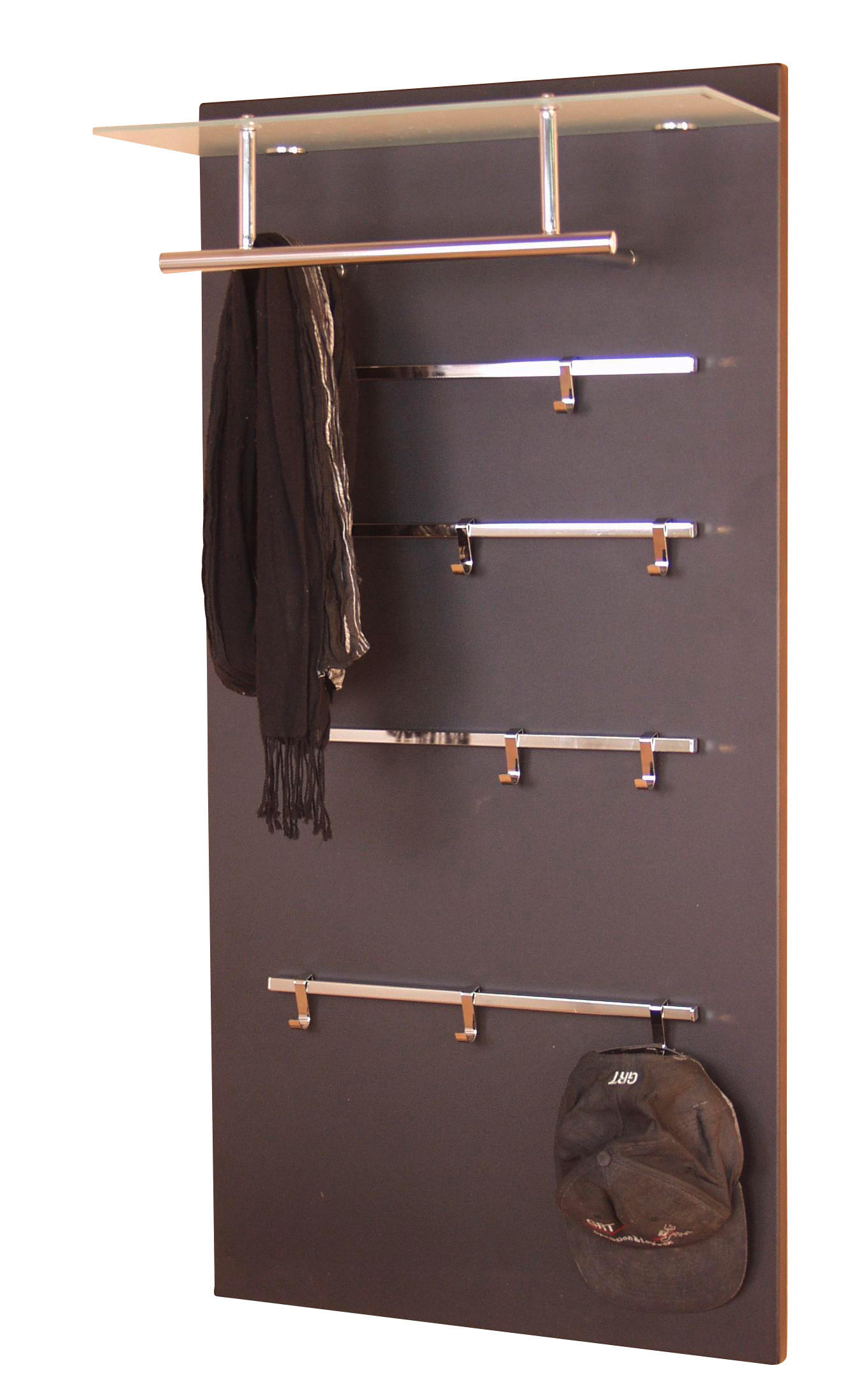 Mid.you Garderobenpaneel Schwarz 60x120x26 cm