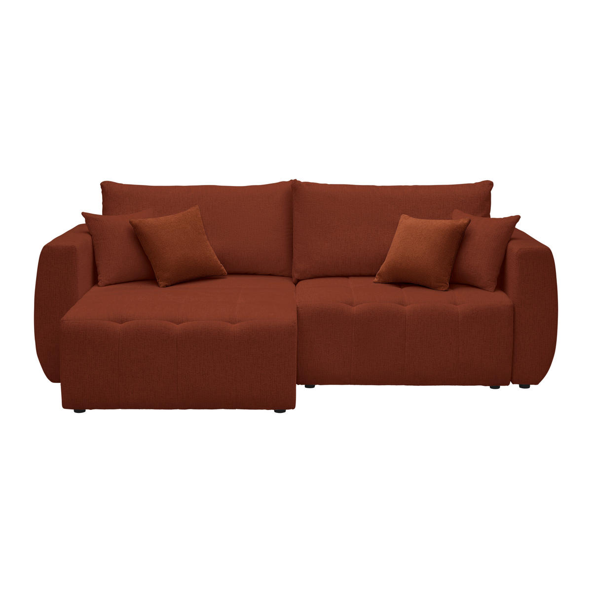 SCHLAFSOFA in Chenille, Jacquard Rostfarben  - Rostfarben/Schwarz, Kunststoff/Textil (245/74-90/104cm) - MID.YOU
